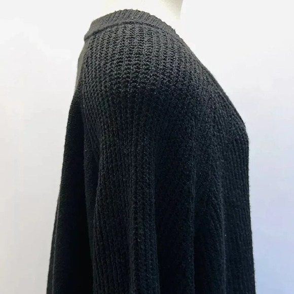 NWT SONOMA Women Long Sleeve V-Neck Pullover Oversized Black Sweater Plus Sz 2X - Picture 6 of 11